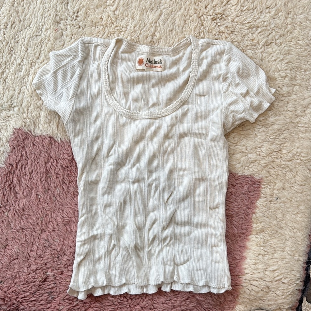 Mollusk Off-White Ribbed T-Shirt